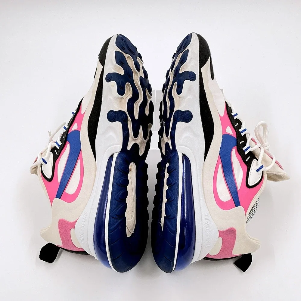 Nike Womens Size 9.5 Air Max 270 React Summit White Blue Pink CI3899-100 Sneaker